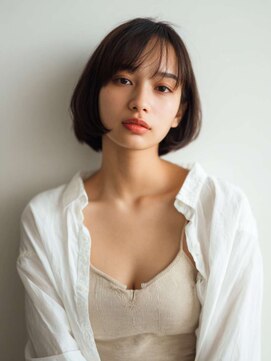 トクテ 高円寺(tokute) くびレイヤーエモージュ前髪モテベージュレイヤーミディ/高円寺