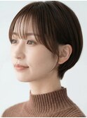 シースルーバング似合わせカット小顔丸みショートA7上尾20代30代