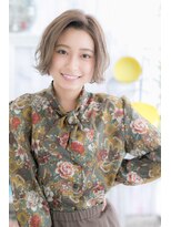 ミック ヘアアンドメイク アップ 駒込店(miq Hair&Make up)&nbsp;クールフェミニン*外国人風カーキベージュボブルフ