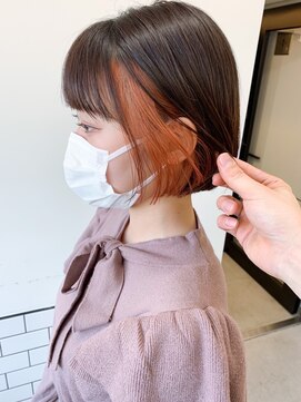 エマエコル(Emma ecole) Emma ecole インナーカラーピンク/暖色/ミニボブ/丸みボブ