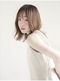 セクションカラー/ペールベージュ/透明感ボブ[大分駅]