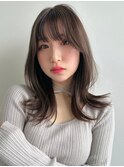 ナチュラルワンホンレイヤー×グレージュ