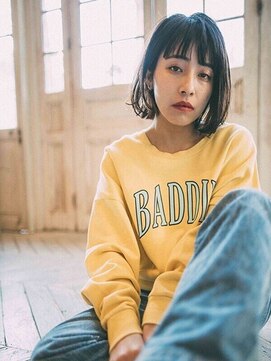 ブルーノ 東員店(BRUNO) 切りっぱなしボブイヤリングカラー/暗色・暗め・黒髪