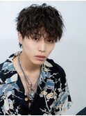 波巻きパーマメンズツイストスパイラルパーマツーブロック