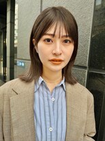 ガーデン 銀座(GARDEN)&nbsp;黒髪オリーブグレー小顔ミディアムヘアレイヤーカット20代30代