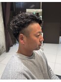 MEN’S HAIR/サーフカール/刈り上げセンターパート/天王寺