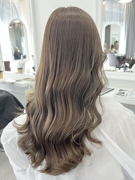 ヘアーアイスカルテット(HAIR ICI QUARTET) ◎ブリーチなし春カラーオリーブベージュロング