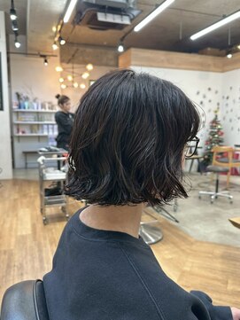 オルセン(OLSEN) ボブ/ボブパーマ/くせ毛風パーマ/ナチュラルパーマ/透明感カラー