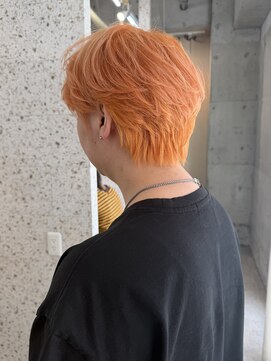 ラニヘアサロン(lani hair salon) オレンジカラー/メンズハイトーン/夏カラー/暖色カラー/ウルフ/