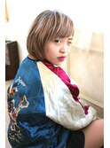 スカジャン。グレージュ、メッシュ。