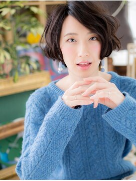 カバーヘア ブリス 川口(COVER HAIR bliss) *bliss川口*横顔美人…黒髪前下がりボブd