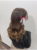 可愛さ女子◎ゆる巻き編み込みアレンジ★パーティー コンサート