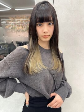 ロンド マーレ 天神大名店(Lond mare) 2023 福岡で可愛いレイヤーカット ロングヘア 韓国黒髪カラー