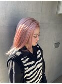切りっぱなしボブ エアリーロング 美髪ピンクブラウン