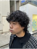 メンズ × パーマ