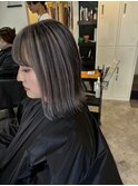 #黒髪#ボブルフ#ネビージュ#小顔#ワンレン