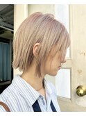 グレージュアッシュグレージュショートカットミニウルフ