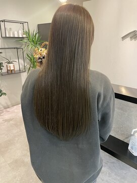 メデル(mederu) オリーブグレージュブリーチなしカラー暗髪カラーダブルカラー