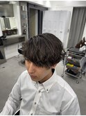 神保町無造作パーマブルーブラック韓国マッシュツーブロック☆