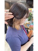 耳かけで映えるナチュラルインナーカラー×ボブ