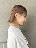 小顔大人ボブ暗めカラーミディアムデザインカラー