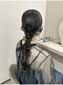 ツヤ感♪タイト編みおろし＊結婚式お呼ばれヘアセット