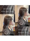 【サロンスタイル】アッシュブラウン×ホワイトグレー