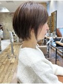 似合わせショートボブ30代40代小顔銀座ひし形前上がり縮毛矯正