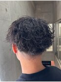 黒髪クラゲヘアーオリーブグレー小顔ココアベージュ