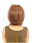 ショート/ボブ/外ハネ/オレンジカラー/夏ヘア/ミニボブ