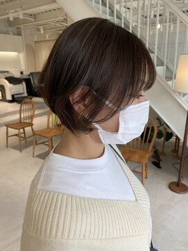 グリーン(green) ダークアッシュ　ショートボブ　bymisaki