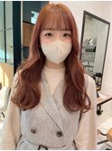ピンクベージュ 前髪カット haruhi 【浦和】