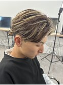 シースルーマッシュブリーチダブルカラーフェイスフレーミング