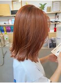 フレンチカジュアルハイトーンオレンジカラーニュアンスカラー