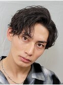 ツーブロック刈り上げマッシュ波巻きスパイラルパーマ