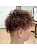 男性人気のスパイラルパーマ+当店オススメのオーガニックカラー