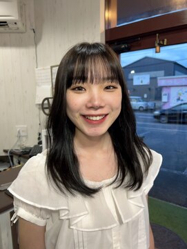 ヘアー リードレス(hair Re:dress) 黒髪艶カラー×レイヤーカットシースルーバング