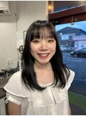 黒髪艶カラー×レイヤーカットシースルーバング