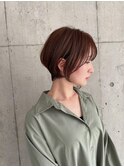 小顔見せショートベージュカラーブリーチしない透明感カラー