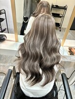 ブレンド 渋谷(BLend)&nbsp;前髪ハイライトカラーこなれミディイメチェンウェーブパーマ