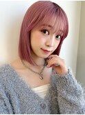 スモーキーピンク/顎下ボブ/タッセルボブ/Minori