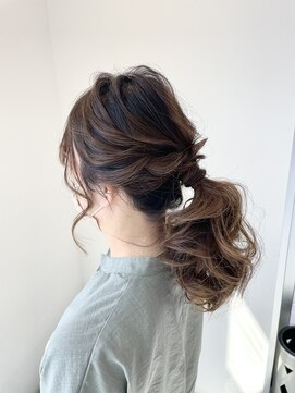 ヘアーデザイン シーベル(HAIR DESIGN SEA BELLE) 結婚式お呼ばれミドルポニーテールアレンジ