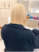 【morio】札幌ボブ　切りっぱなしハイトーンブロンドボブ