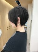 大人可愛い20代30代40代黒髪前下がりショートボブ丸みショート◎