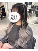 グラデーション　エクステロング　シルバーカラー　YUKI