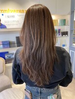 シェノン 赤羽店(CHAINON)&nbsp;ロングレイヤーココアブラウンゆるめパーマオイル仕上げ赤羽