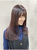 顔周りレイヤー×ボルドーカラー＊