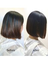 エルプラスヘアー 平尾店(L+hair) 前下がりボブ小顔カット30代40代韓国風アッシュ大人可愛い