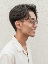 モッズヘア メン 新所沢店(mod's hair men)&nbsp;アップバングダークアッシュ大人メンズパーマフェザーショートp1
