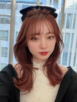 ヌイ 横浜(nui)&nbsp;ピンクベージュガーリー_オリーブベージュレイヤーカット